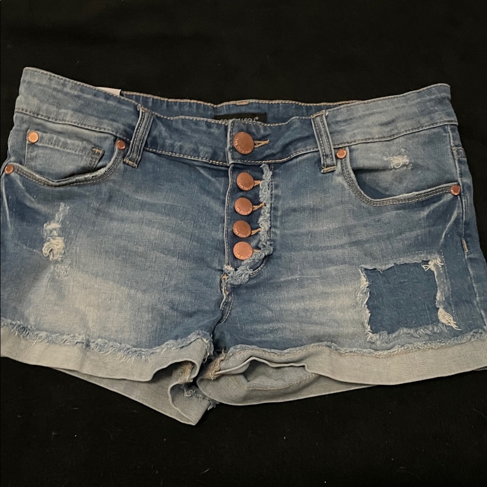 See Thru Soul Distressed Blue Jean Shorts